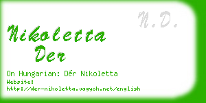 nikoletta der business card