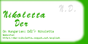 nikoletta der business card